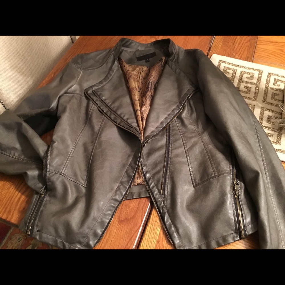 STEVE MADDEN faux leather jacket taupe